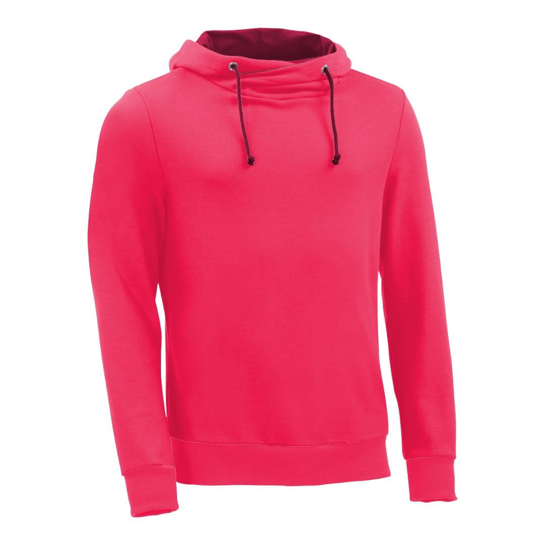 Kapuzenpullover mit Schalkragen_fairtrade_pink_UCPLUL_front