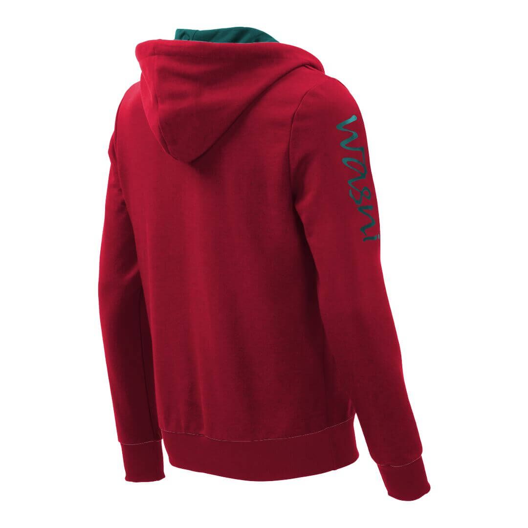 Kapuzenpullover mit Schalkragen_fairtrade_rot_FFTDID_rueck
