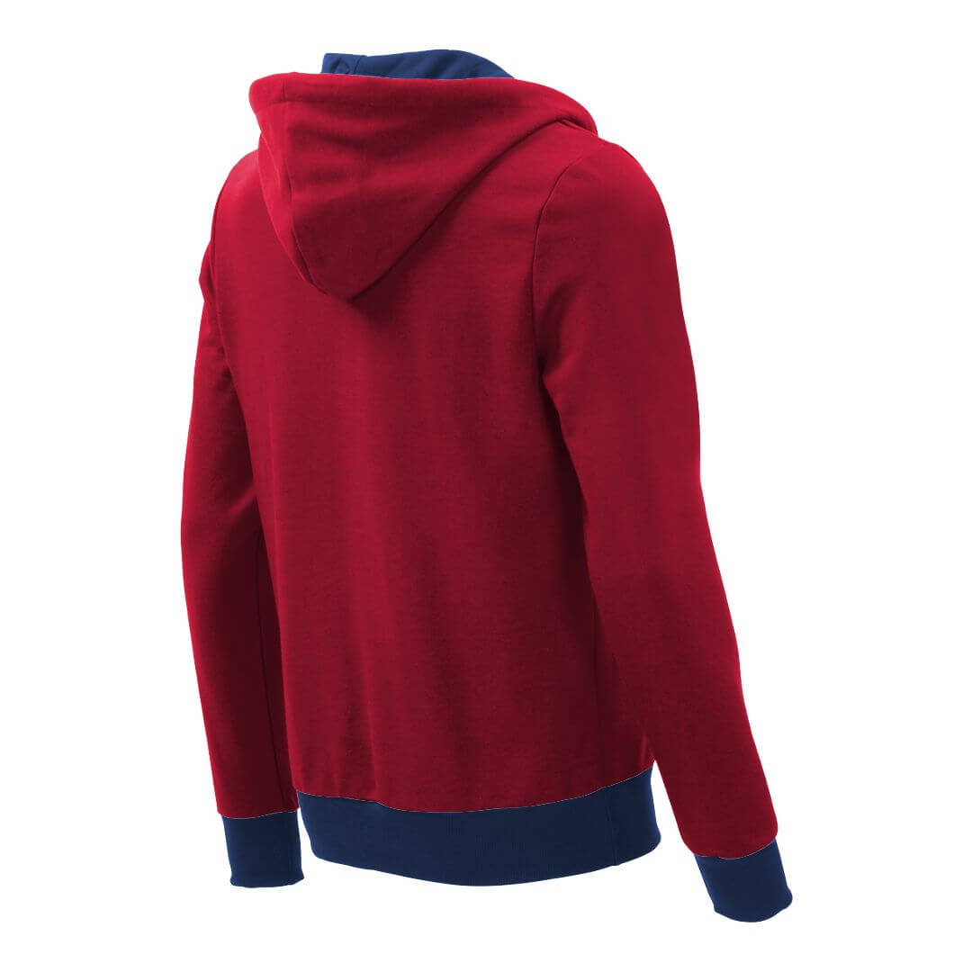 Kapuzenpullover mit Schalkragen_fairtrade_rot_UHUMRU_rueck
