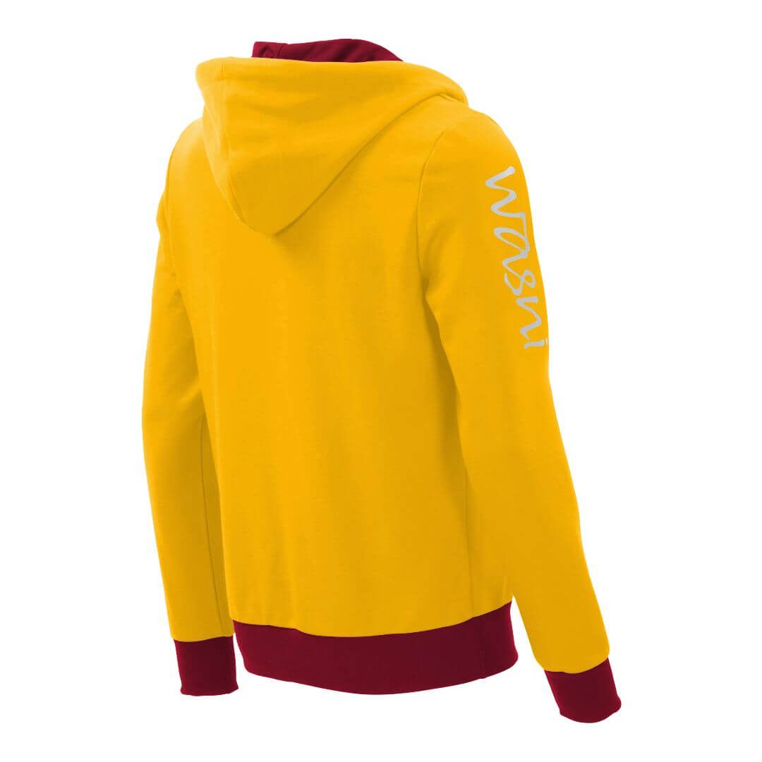 Kapuzenpullover mit Schalkragen_fairtrade_gelb_M5GRX7_rueck