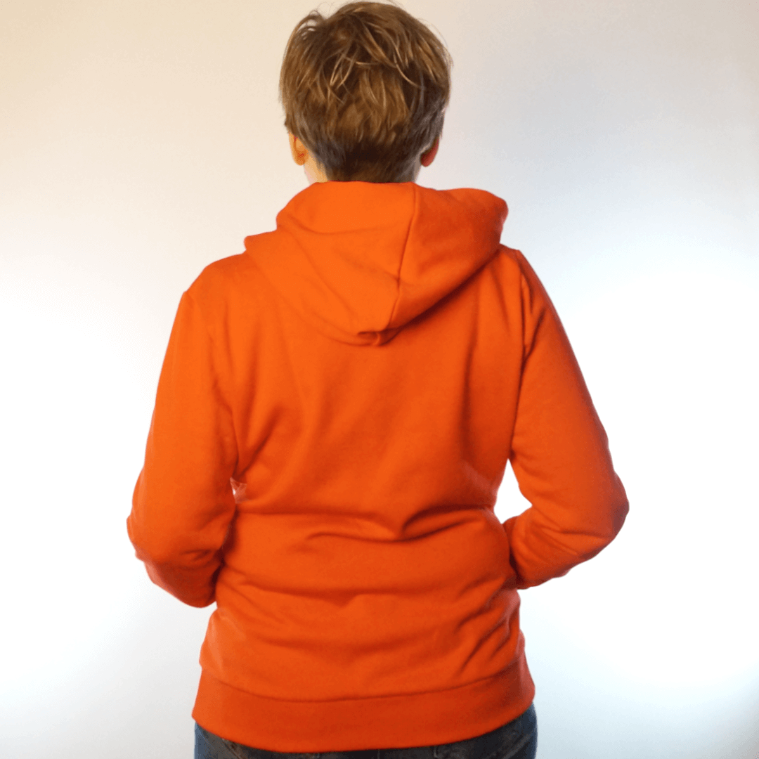 orange_mRV_rueck Hoodie fair fashion biobaumwolle öko slow fashion Hoodie