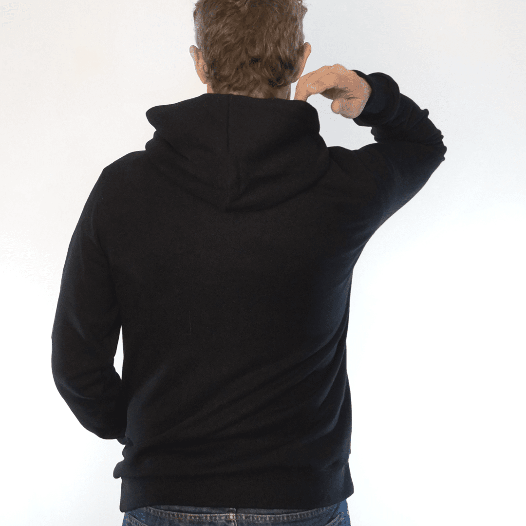 schwarz_oRV_01 Hoodie fair fashion biobaumwolle öko schwarzer slow fashion Hoodie black