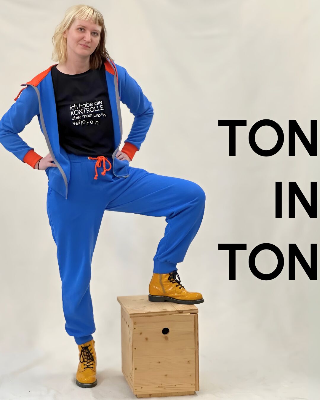 Jogginhose WASNI aus Biobaumwolle Ton in Ton für Frauen