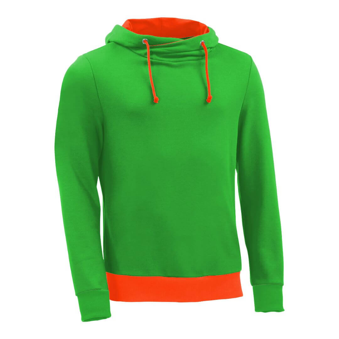 Kapuzenpullover mit Schalkragen_fairtrade_gruen_355ZVP_front