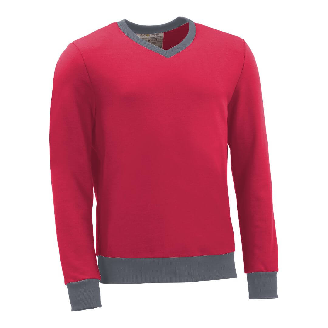 Pullover mit V-Ausschnitt_fairtrade_himbeer_5NSBC4_front