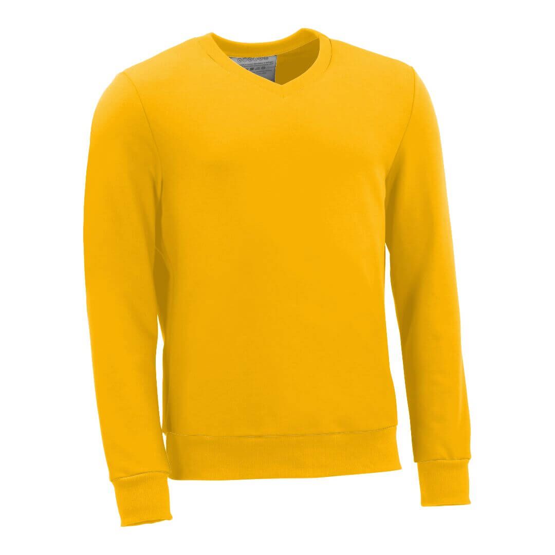 Pullover mit V-Ausschnitt_fairtrade_gelb_0FB03P_front