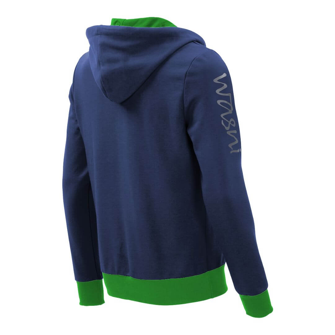 Kapuzenpullover mit Schalkragen_fairtrade_blau_IIG11D_rueck