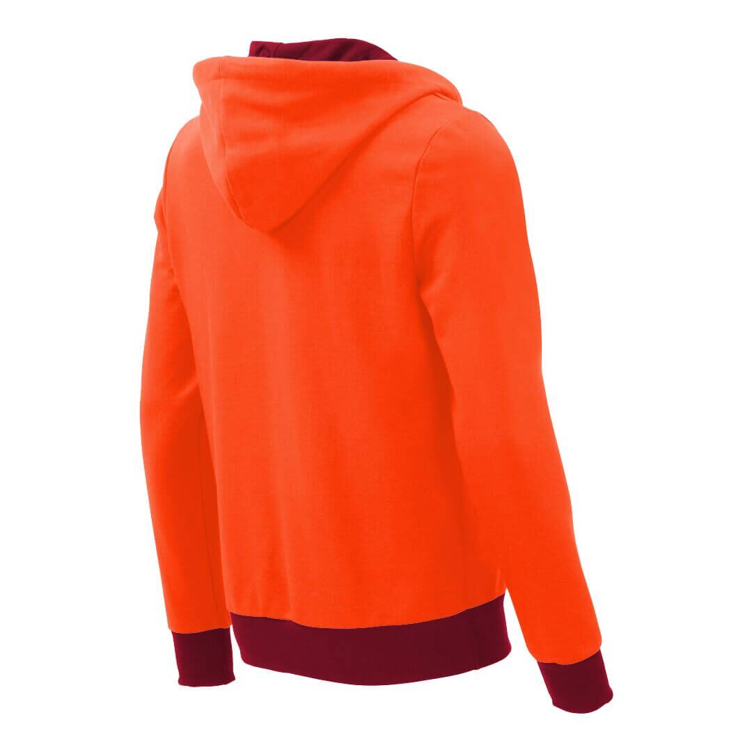 Kapuzenpullover mit Schalkragen_fairtrade_orange_DUZGS1_rueck