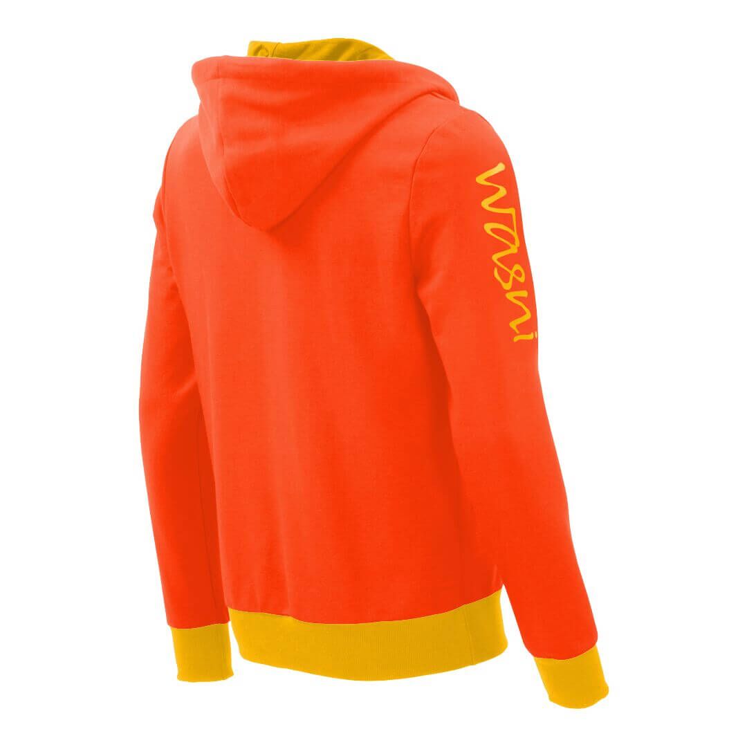 Kapuzenpullover mit Schalkragen_fairtrade_orange_RTEBBL_rueck