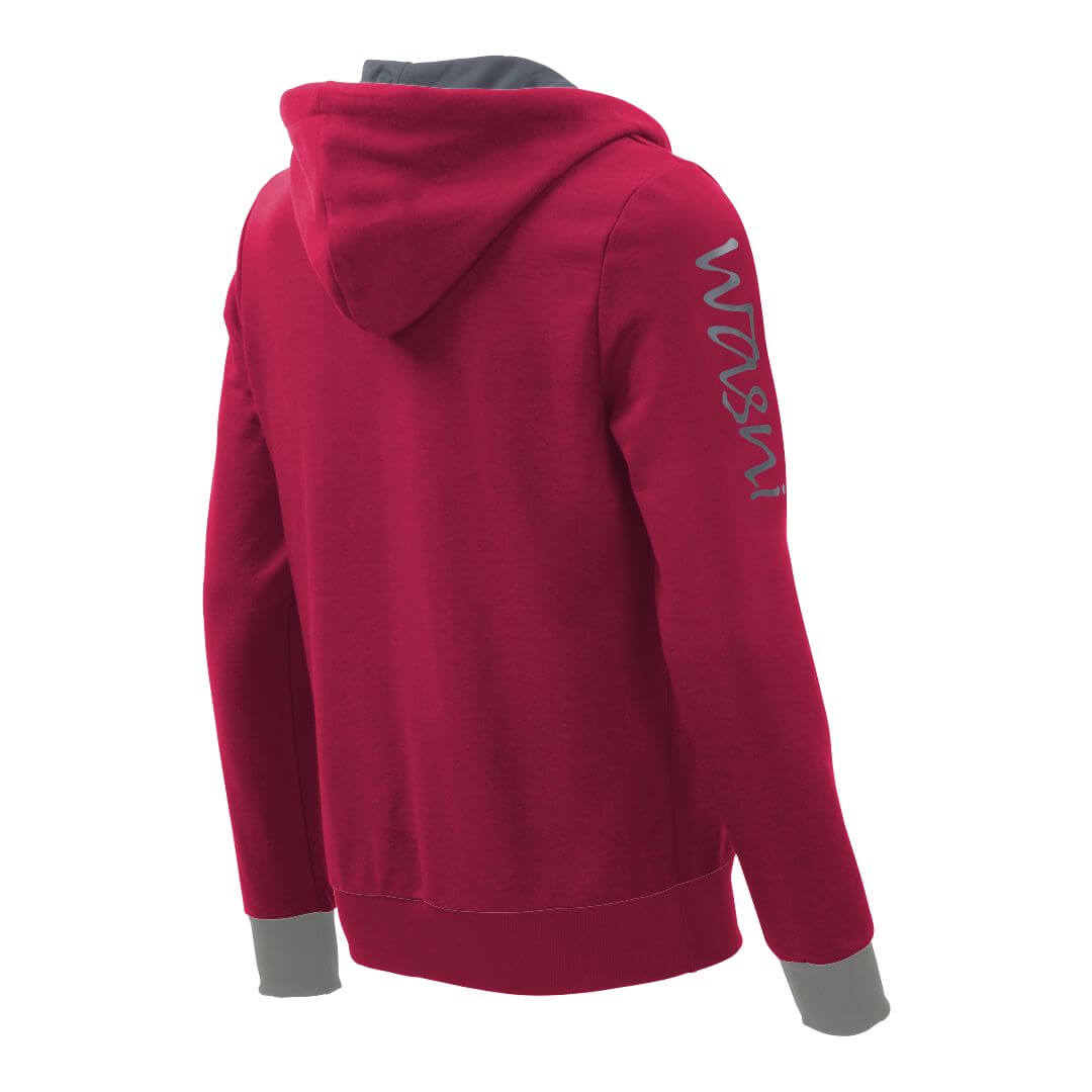 Kapuzenpullover mit Schalkragen_fairtrade_weinrot_KOAIKI_rueck