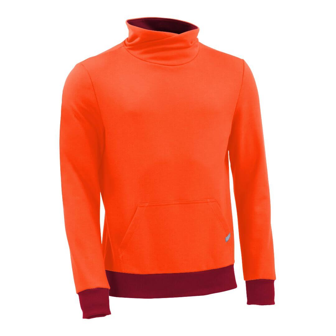 Pullover mit Schalkragen_fairtrade_orange_RRC7C3_front