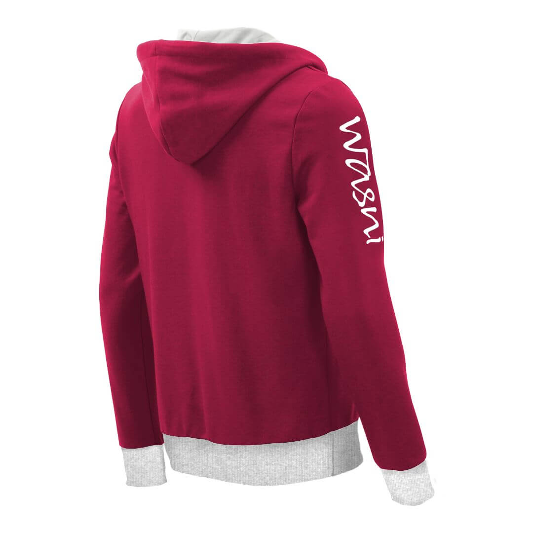Kapuzenpullover mit Schalkragen_fairtrade_weinrot_DULUOB_rueck