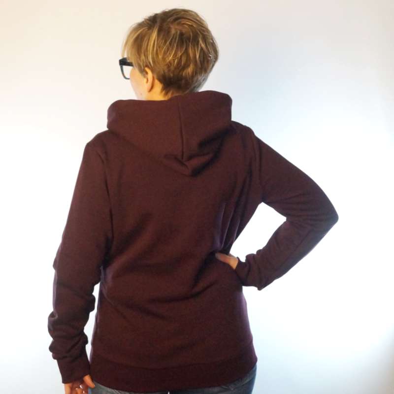 bordeaux Kapuzenpullover slow fashion inklusion bordeauxrot zip hoodie fair fashion