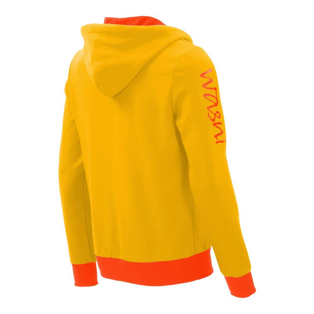 Kapuzenpullover mit Schalkragen_fairtrade_gelb_J8Q4OL_rueck