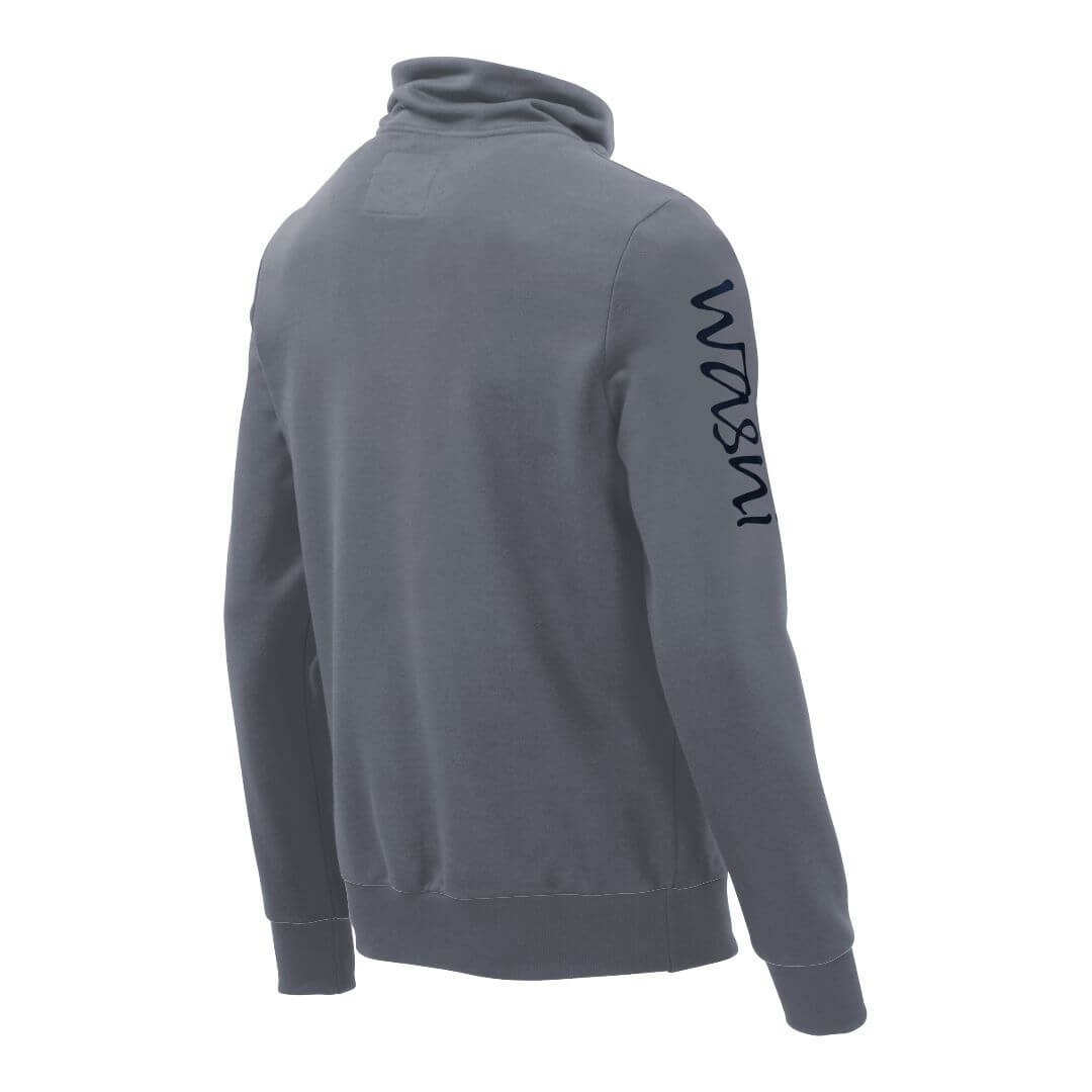 Pullover mit Schalkragen_fairtrade_grau_WDMTAZ_rueck