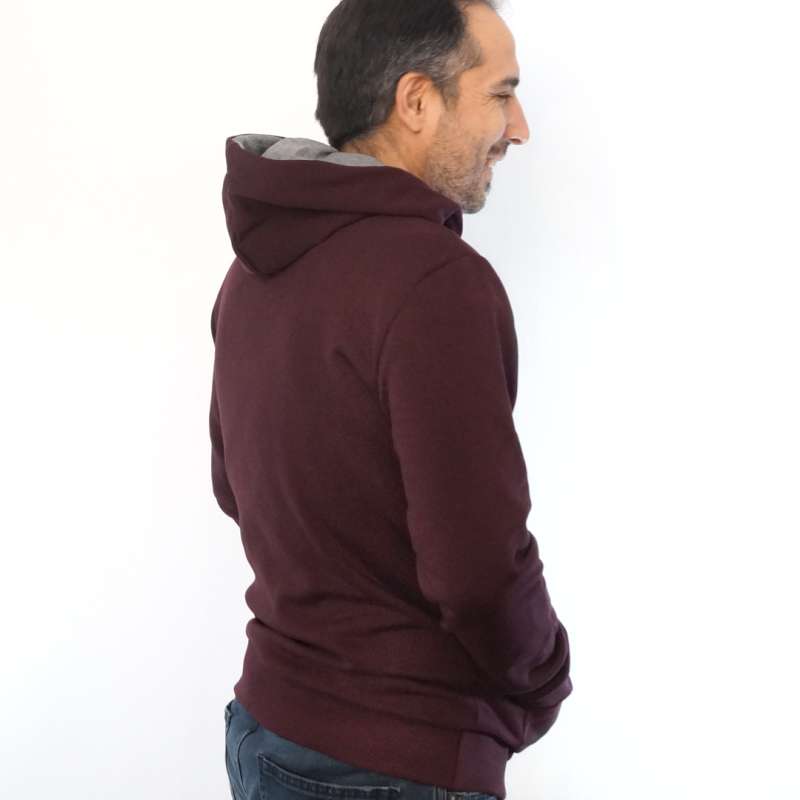 bordeaux zip Hoodie fair fashion biobaumwolle öko slow fashion Hoodie darkred