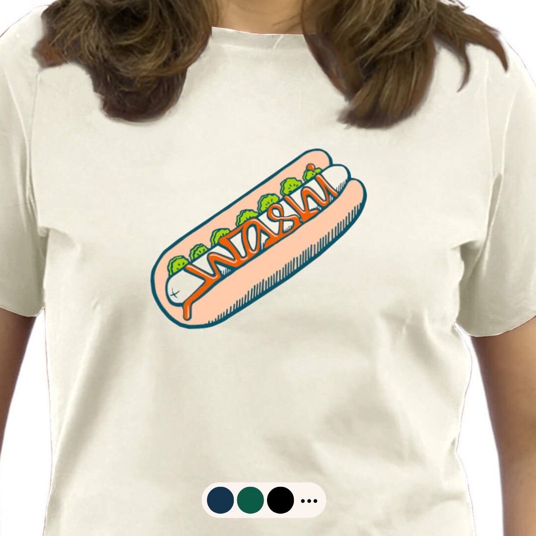 TShirtPrint_Frau_Hotdog_weiß