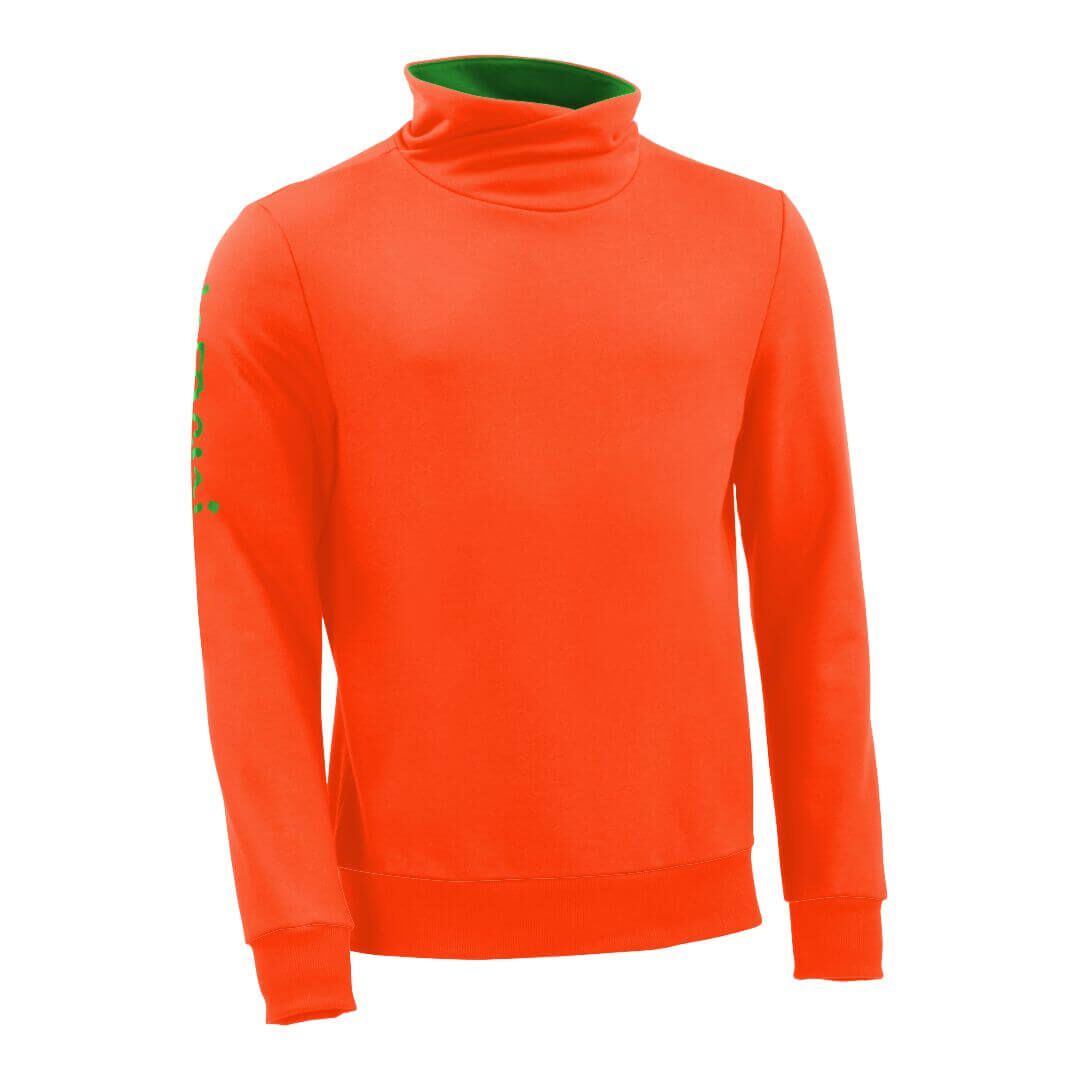 Pullover mit Schalkragen_fairtrade_orange_KVZL3X_front