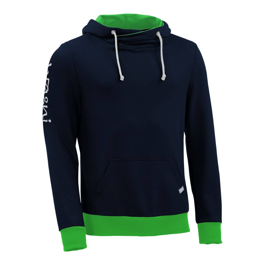 Kapuzenpullover mit Schalkragen_fairtrade_blau_X52O5J_front
