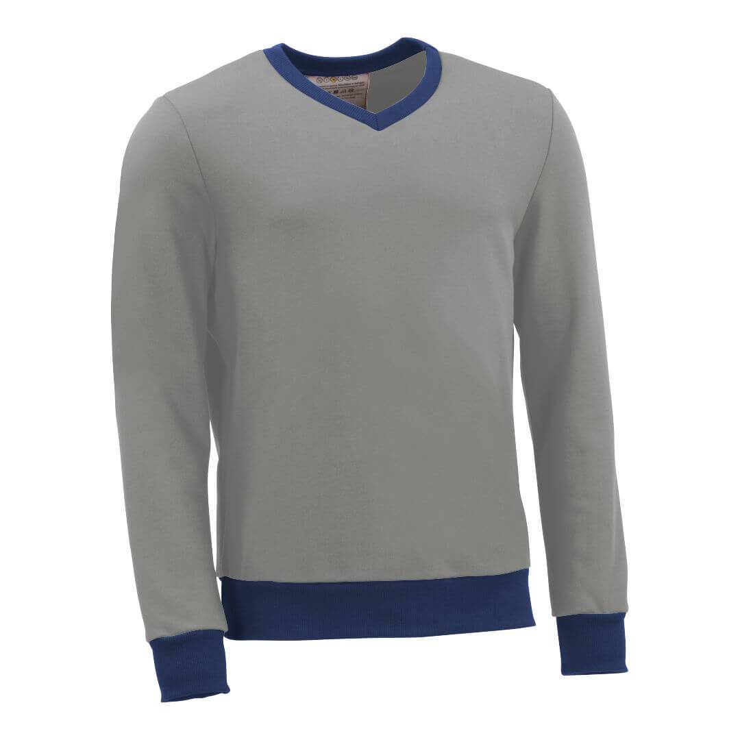 Pullover mit V-Ausschnitt_fairtrade_grau_7GWC1J_front
