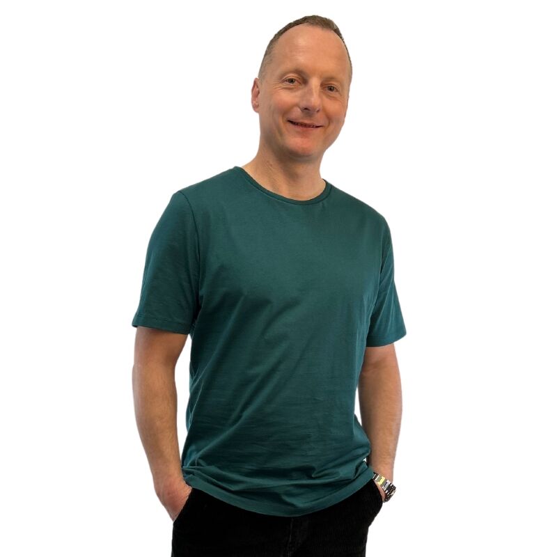T-Shirt petrol Männer hergestellt in Deutschland, Esslingen