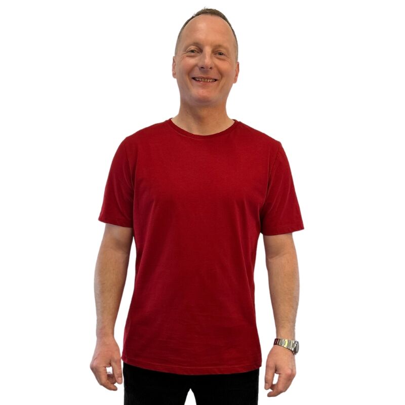 TShirt_rot_Männer_Biobaumwolle_aus Esslingen fair hergestellt